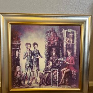 Framed Art Print with Gold and Silver Frame